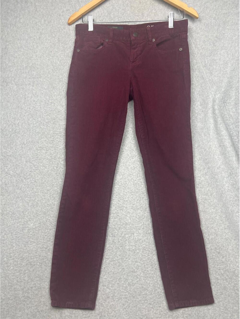 J Crew Toothpick Skinny Corduroy Pants Womens 25 Ankle Straight Casual